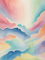 Wall Mural - abstract watercolor background with aurora