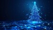© Mark - The Christmas tree illustration features blue neural connect dots. It was generated by stock.