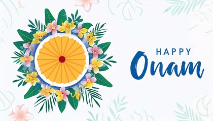 Wall Mural - Happy Onam Festival Celebration Poster Design. South India Kerala traditional celebration