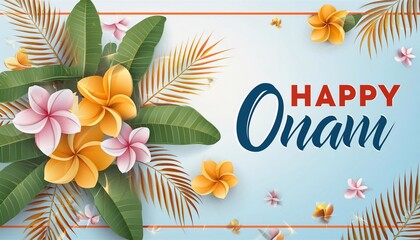 Wall Mural - Happy Onam Festival Celebration Poster Design. South India Kerala traditional celebration