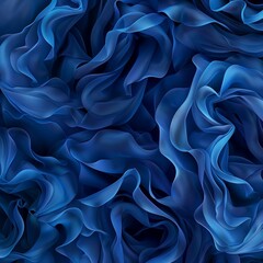 Wall Mural - AI generated illustration of abstract background with blue fabric folds, creating a wavy pattern