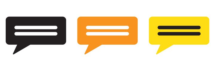 Wall Mural - comment line icon set. talk speech message bubble vector icon. feedback icon. conversation icon for 