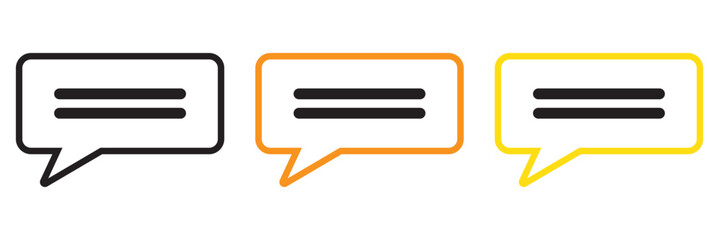 Wall Mural - comment line icon set. talk speech message bubble vector icon. feedback icon. conversation icon for 