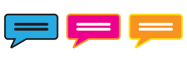 Wall Mural - comment line icon set. talk speech message bubble vector icon. feedback icon. conversation icon for 