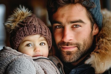 Wall Mural - Photograph of a dad with his child