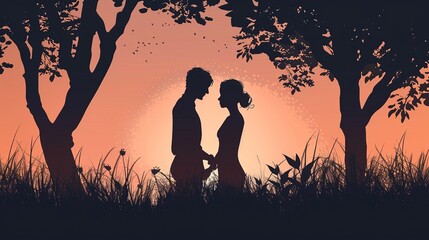 Sticker - Couple silhouette