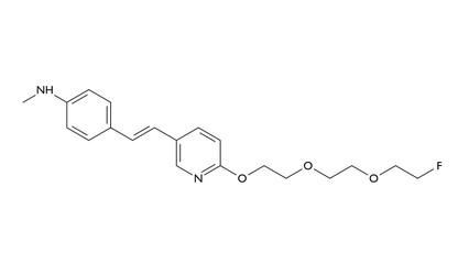 Canvas Print - florbetapir (18f) molecule, structural chemical formula, ball-and-stick model, isolated image radiopharmaceutical compound