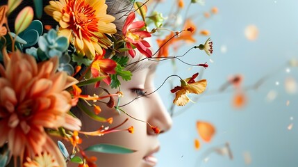 Poster - Enchanting Floral Arrangement Highlighting the Curves of the Ear Canal