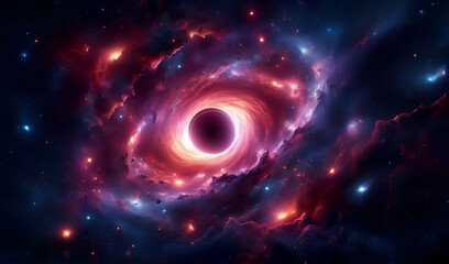 black hole swirling galaxy, space, universe