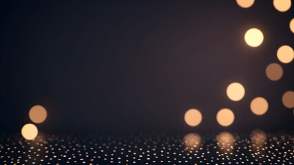 Wall Mural -  Artifical Intelligence generated bokeh abstract light background. Festive Background With