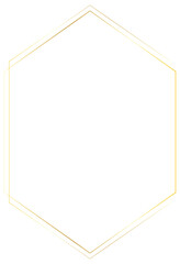 Wall Mural - gold hexagon frame