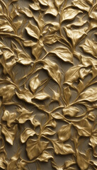 Ivy bas relief small pattern oil paint gold art wallpaper