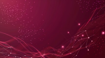 Abstract Red and Pink Network with Connected Lines