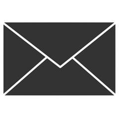 black silhouette envelope mail icon sign