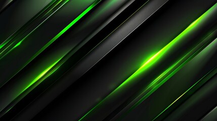 Wall Mural - Green And Black Abstract Design