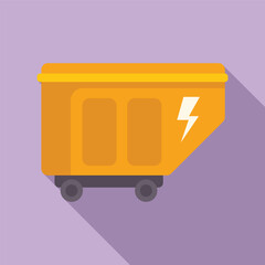 Sticker - Electric mining cart carrying coal, typically used in underground mining operations for transporting materials