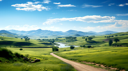 Wind farm or wind park, with high wind turbines for generation electricity