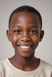 © jarntag - Portrait view of a regular happy smiling Benin boy, ultra realistic, candid, social media, avatar image, plain solid background