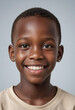 © jarntag - Portrait view of a regular happy smiling Central African Republic boy, ultra realistic, candid, social media, avatar image, plain solid background