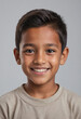 © jarntag - Portrait view of a regular happy smiling Nepal boy, ultra realistic, candid, social media, avatar image, plain solid background