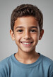 © jarntag - Portrait view of a regular happy smiling Palestine boy, ultra realistic, candid, social media, avatar image, plain solid background