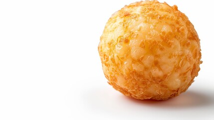 Poster -  A tight shot of a food item against a pristine white backdrop, displaying subtle light reflection on its uppermost part