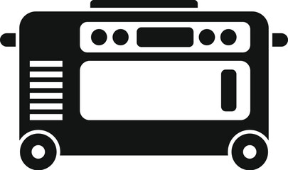 Sticker - Black and white silhouette of a portable generator, a reliable source of backup power