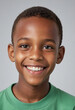© jarntag - Portrait view of a regular happy smiling Dominica boy, ultra realistic, candid, social media, avatar image, plain solid background