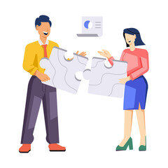Wall Mural - character based flat illustration of financial innovation