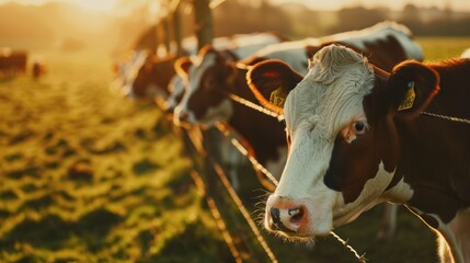 Canvas Print - Cows at Sunset