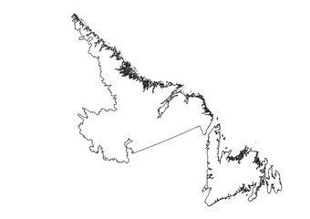 Sticker - Political map of Newfoundland and Labrador, Canada