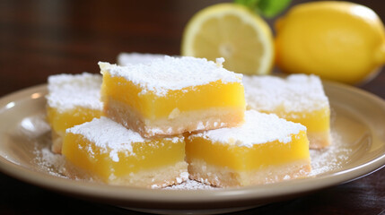 Wall Mural - lemon bars on a plate