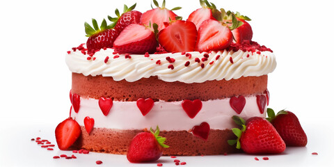 Sticker - cake with strawberries