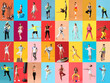 © Pixel-Shot - Collage of many sporty people on color background