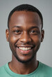 © jarntag - Portrait view of a regular happy smiling Nigeria man, ultra realistic, candid, social media, avatar image, plain solid background