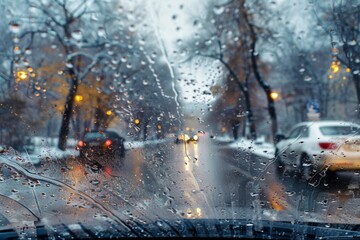 Canvas Print - rain on the street