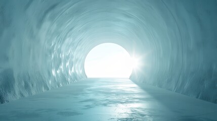 Canvas Print - a tunnel with a light shining through it