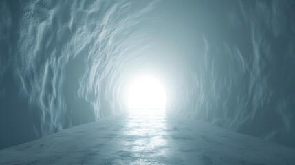 Canvas Print - a tunnel with a light shining through it