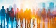 © inspiretta - A group of people are walking in a city. The people are wearing suits and ties. The image has a bright and lively mood