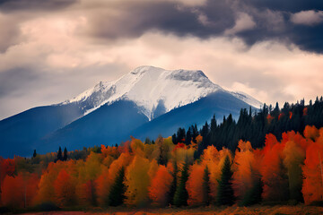 Canvas Print - sunrise in the mountains