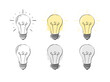 © Влада Яковенко - Bulb Set Icons. Idea icon. Linear and Flat styles. Vector icons.