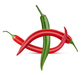 Wall Mural - Red and green chili pepper