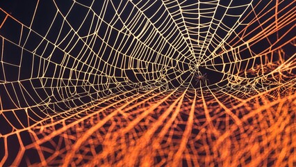 Spider spinning intricate web patterns