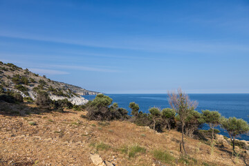 Beautiful seaside landscape on the island of Thassos - Giola lagoon - Eye of Zeus.