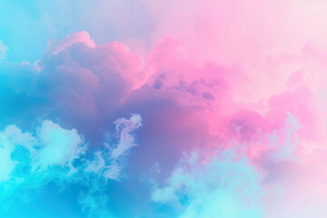 Poster - A colorful sky with pink and blue clouds, generative ai image.