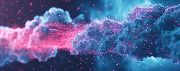 Wall Mural - cloud connection for transfer data on internet , technology concept panorama. generative ai.