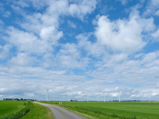 Wall Mural - Windturbines bij Skarl, Friesland Province, The Netherlands