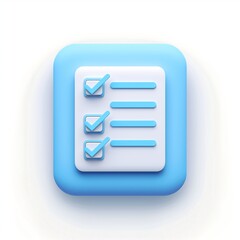 Wall Mural - todo list app icon simple graphic ui element with checklist design and light blue color