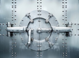 Photo of an open bank vault with the door closed