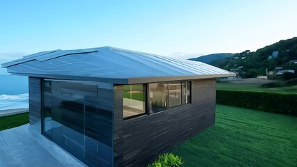 Coastal Home With Large Solar Panel Array in New Zealand
